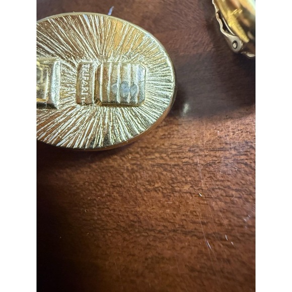 TRIFARI‎ PURPLE LUCITE CLIP EARRINGS Vintage - Picture 5 of 6